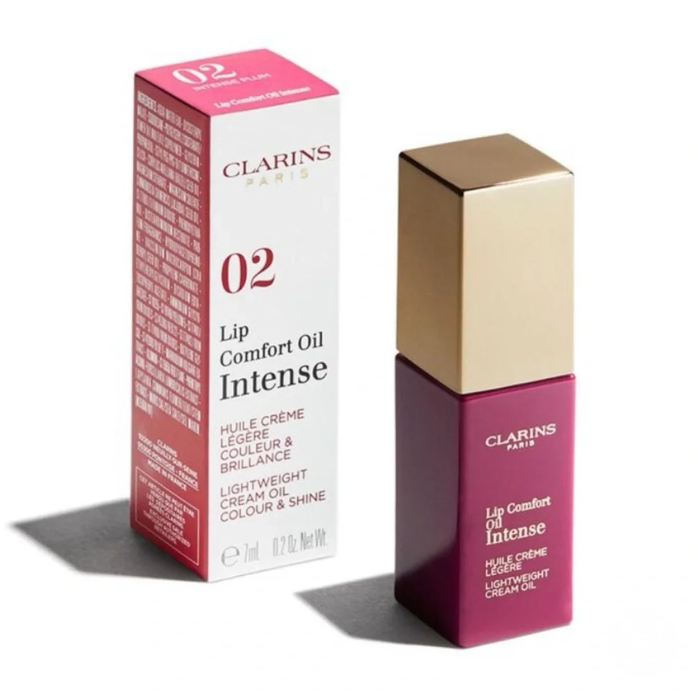 Clarins Paris Lip Comfort Oil Intense - Hydrating Lip Oil in Intense Plum 02